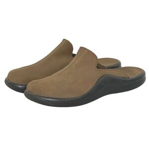 Hammacher Schlemmer Mens Shoes 42 EU 9 US Brown Leather Slip On Mules Loafers